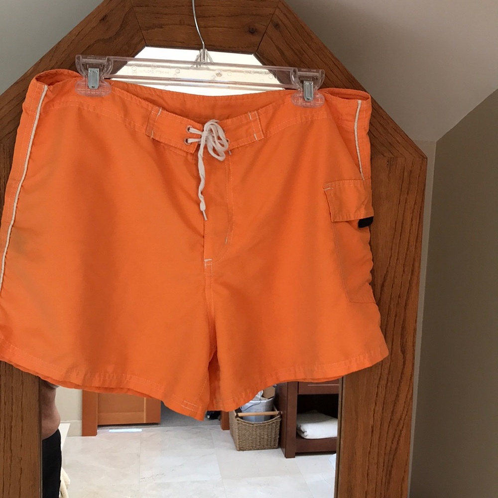 Orange quick dry swim or hiking shorts